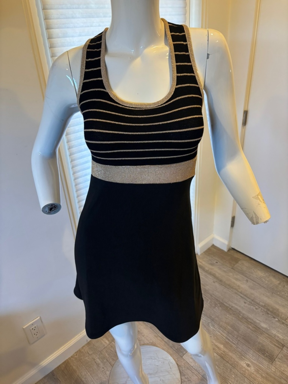 Breakin Loose Vintage Black & Gold Mini Dress